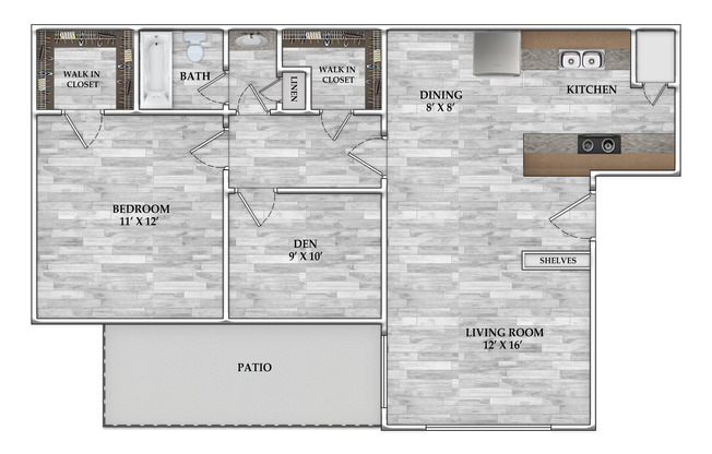 2 beds, 1 bath, 950 sqft, $796, Unit 036