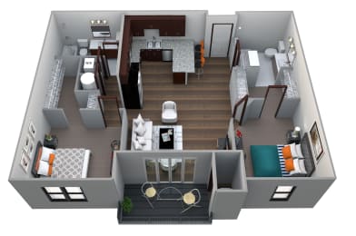 2 beds, 2 baths, 1,136 sqft, $1,751