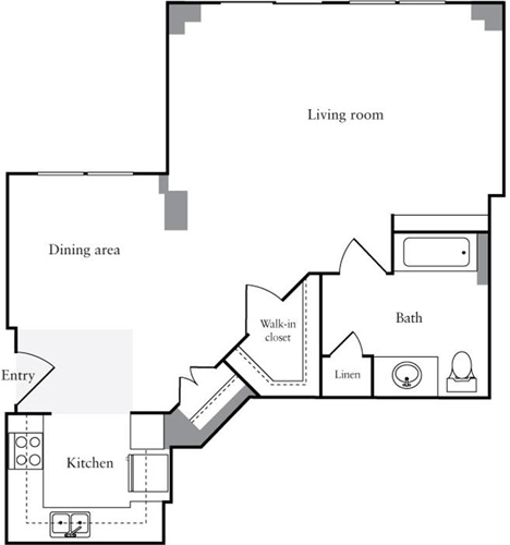 Studio, 1 bath, 761 sqft, $2,602, Unit P2
