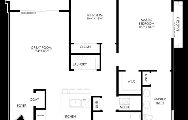 2 beds, 2 baths, 1,195 sqft, $3,526, Unit 1412