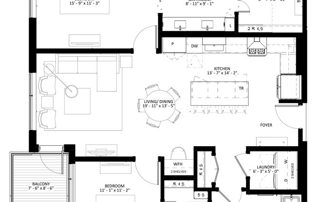 2 beds, 2 baths, 1,329 sqft, $3,090, Unit 206