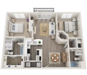 2 beds, 2 baths, 1,150 sqft, $1,799