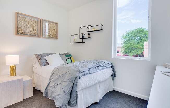 Comfortable Bedroom With Large Window at Watercooler, Idaho, 83702