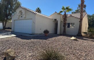 Single Story 3 bedroom with Fresh Paint & New Flooring + Blinds Inside! Owner pays HOA dues. All appliances too!