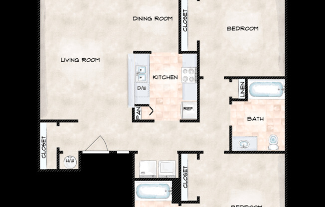 2 beds, 2 baths, 992 sqft, $1,800