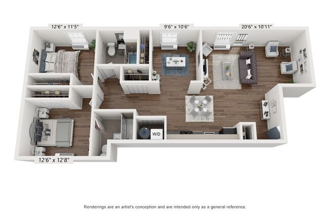 2 beds, 2 baths, 1,138 sqft, $3,095, Unit 535