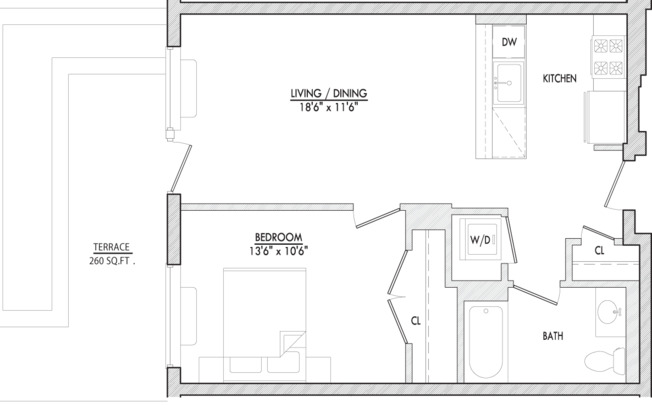 1 bed, 1 bath, 659 sqft, $3,428, Unit 318