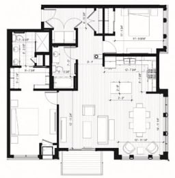 2 beds, 2 baths, 1,239 sqft, $2,395