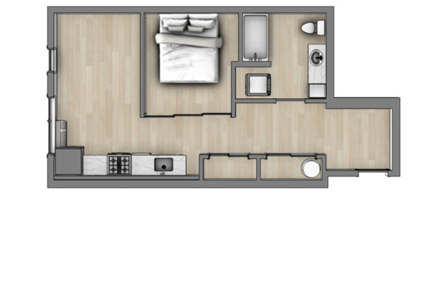 1 bed, 1 bath, 586 sqft, $1,475, Unit 102
