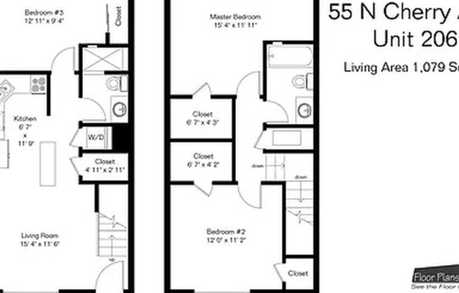 3 beds, 2 baths, $2,100, Unit 55 Cherry-206