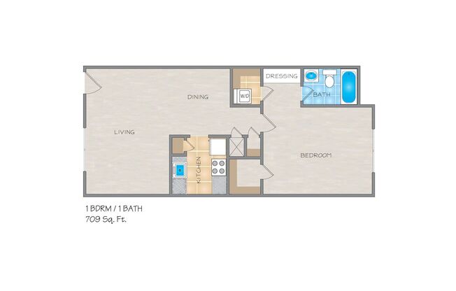 1 bed, 1 bath, 709 sqft, $1,070, Unit B310
