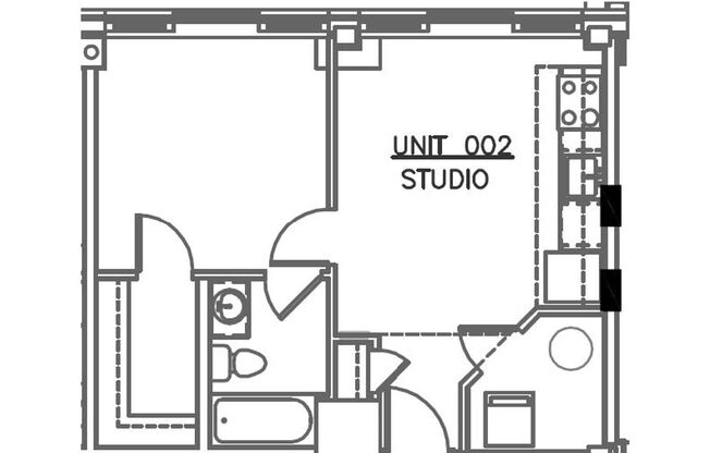 1 bed, 1 bath, 465 sqft, $1,615, Unit Apt #002