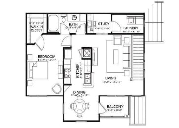 1 bed, 1 bath, 893 sqft, $1,652