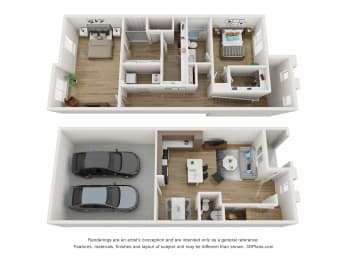 2 beds, 2.5 baths, 1,438 sqft, $2,320