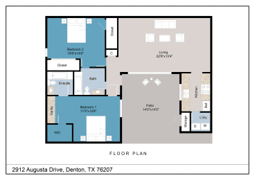 2 beds, 2 baths, 1,100 sqft, $1,775