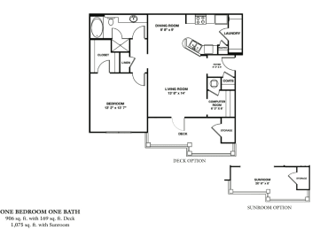 1 bed, 1 bath, 1,075 sqft, $1,265