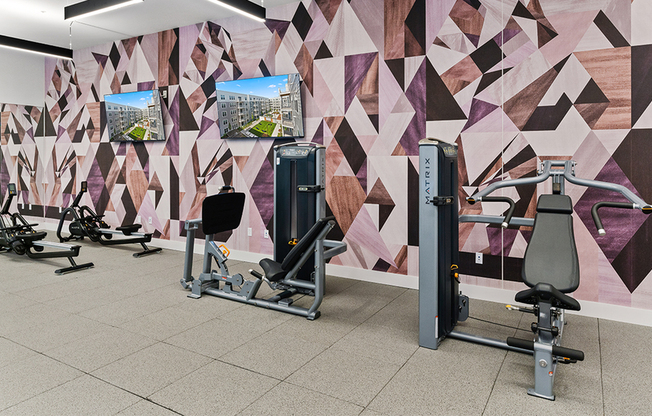 Fitness center with weight stations