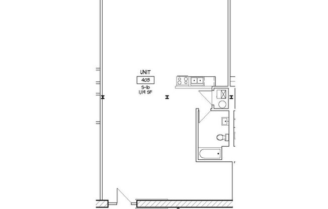 Studio, 1 bath, 1,119 sqft, $1,800, Unit 403