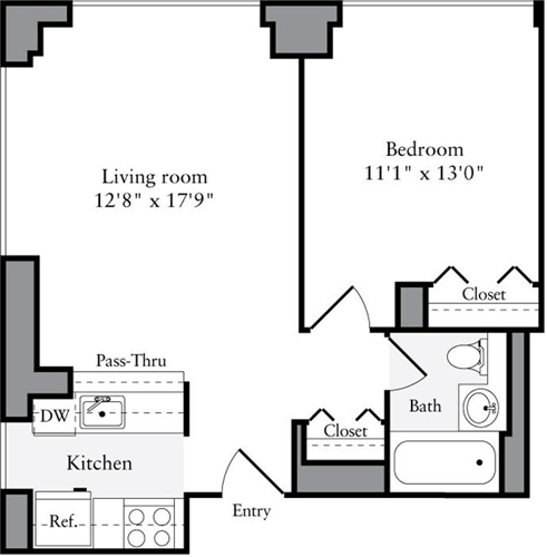 1 bed, 1 bath, 651 sqft, $4,557, Unit 10B