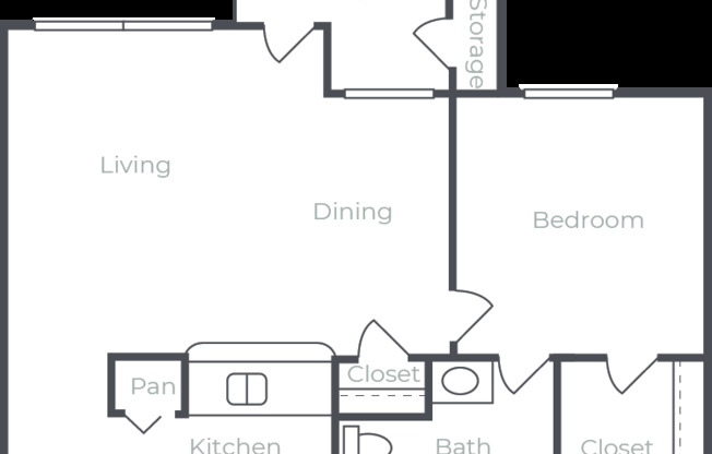 1 bed, 1 bath, 540 sqft, $990