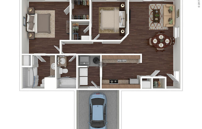 2 beds, 2 baths, 1,090 sqft, $1,559