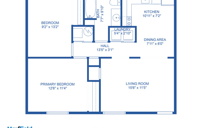 2 beds, 1 bath, $1,199, Unit 09