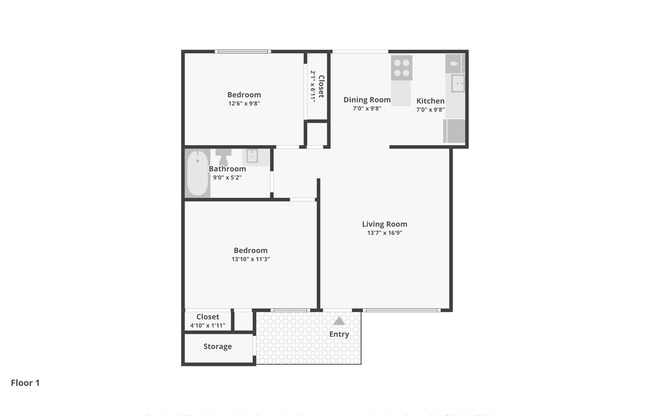 2 beds, 1 bath, 790 sqft, $1,475, Unit 530