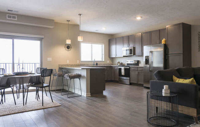 One bedroom with huge kitchen at WH Flats new luxury apartments in south Lincoln NE 68516