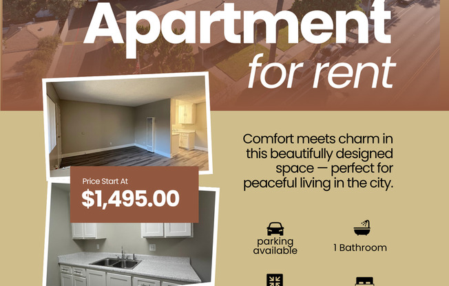 1 bed, 1 bath, 625 sqft, $1,495, Unit 064