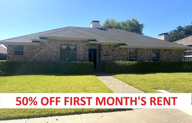 50% OFF FIRST MONTH'S RENT