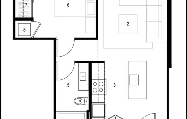1 bed, 1 bath, 421 sqft, $1,750, Unit 306