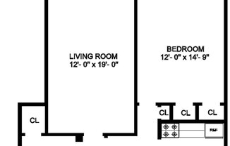 1 bed, 1 bath, $3,200, Unit 2G