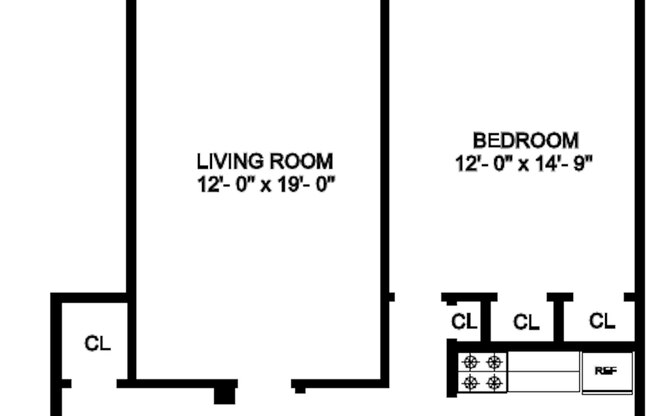 1 bed, 1 bath, $3,200, Unit 2G