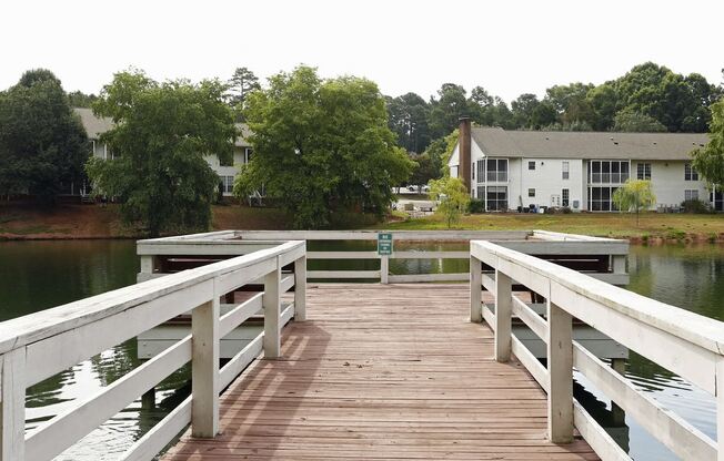 Dock with a view of the pond  at Huntington Apartments, North Carolina, 27560