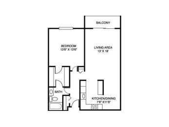 1 bed, 1 bath, 824 sqft, $1,395