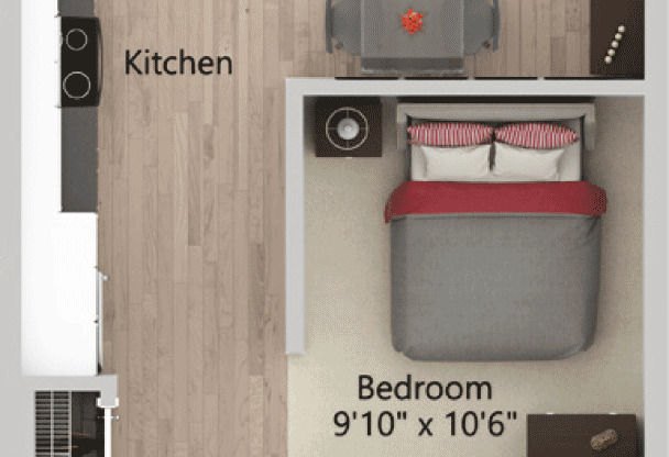 Studio, 1 bath, 623 sqft, $1,190, Unit 245