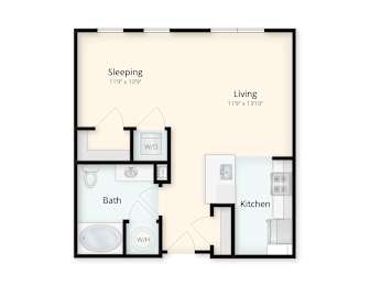 Studio, 1 bath, 623 sqft, $2,659