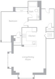 1 bed, 1 bath, 955 sqft, $2,851