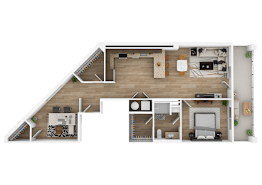 1 bed, 1 bath, 1,287 sqft, $1,999