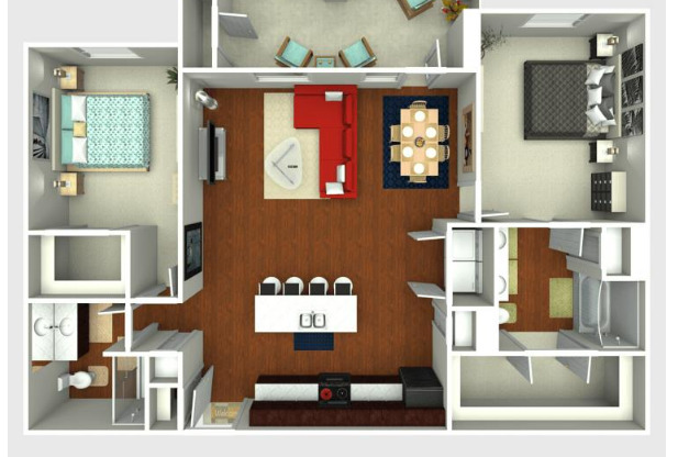 2 beds, 2 baths, 1,231 sqft, $1,990