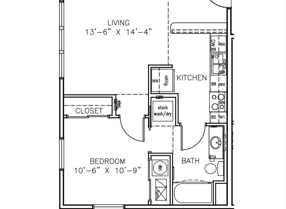 1 bed, 1 bath, 621 sqft, $1,429, Unit 409