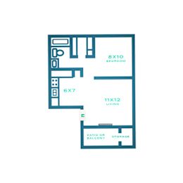 Studio, 1 bath, 423 sqft, $895