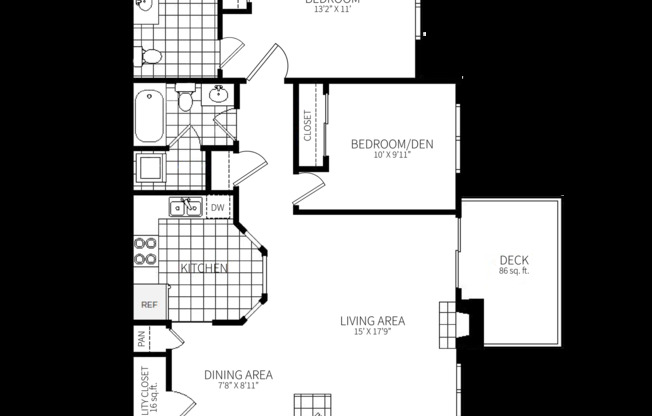 2 beds, 2 baths, 1,015 sqft, $2,280, Unit 08-12