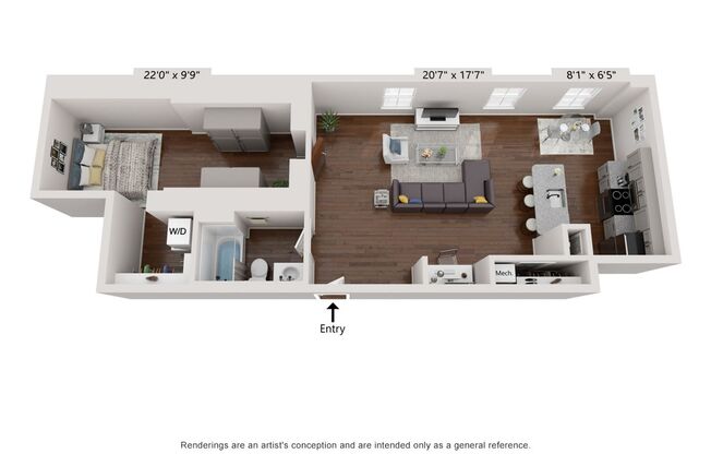 1 bed, 1 bath, 605 sqft, $1,575, Unit Unit 202