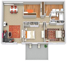 2 beds, 1 bath, 900 sqft, $1,448