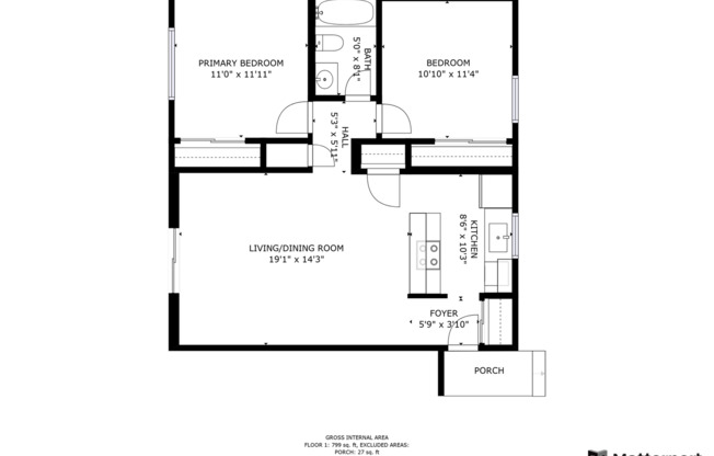 2 beds, 1 bath, 826 sqft, $1,450, Unit 3120-D
