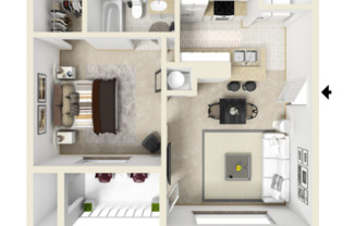 1 bed, 1 bath, 660 sqft, $940, Unit 3114