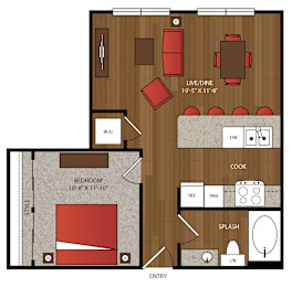 1 bed, 1 bath, 670 sqft, $1,493