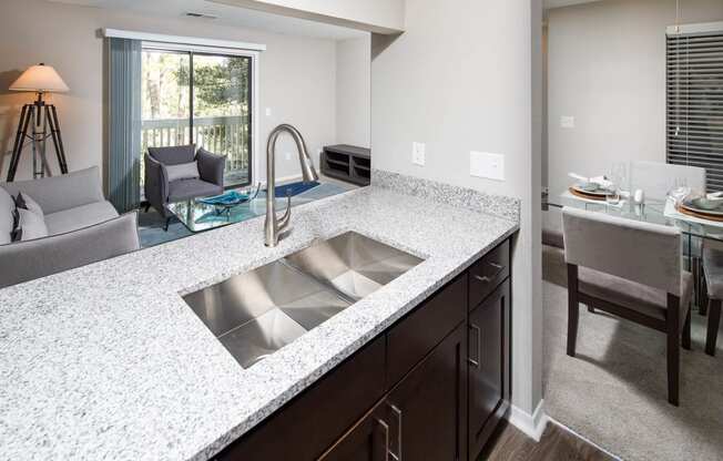 Kitchen with Granite Counters at Canopy Glen, Norcross, GA