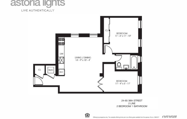 2 beds, 1 bath, $3,500, Unit C2